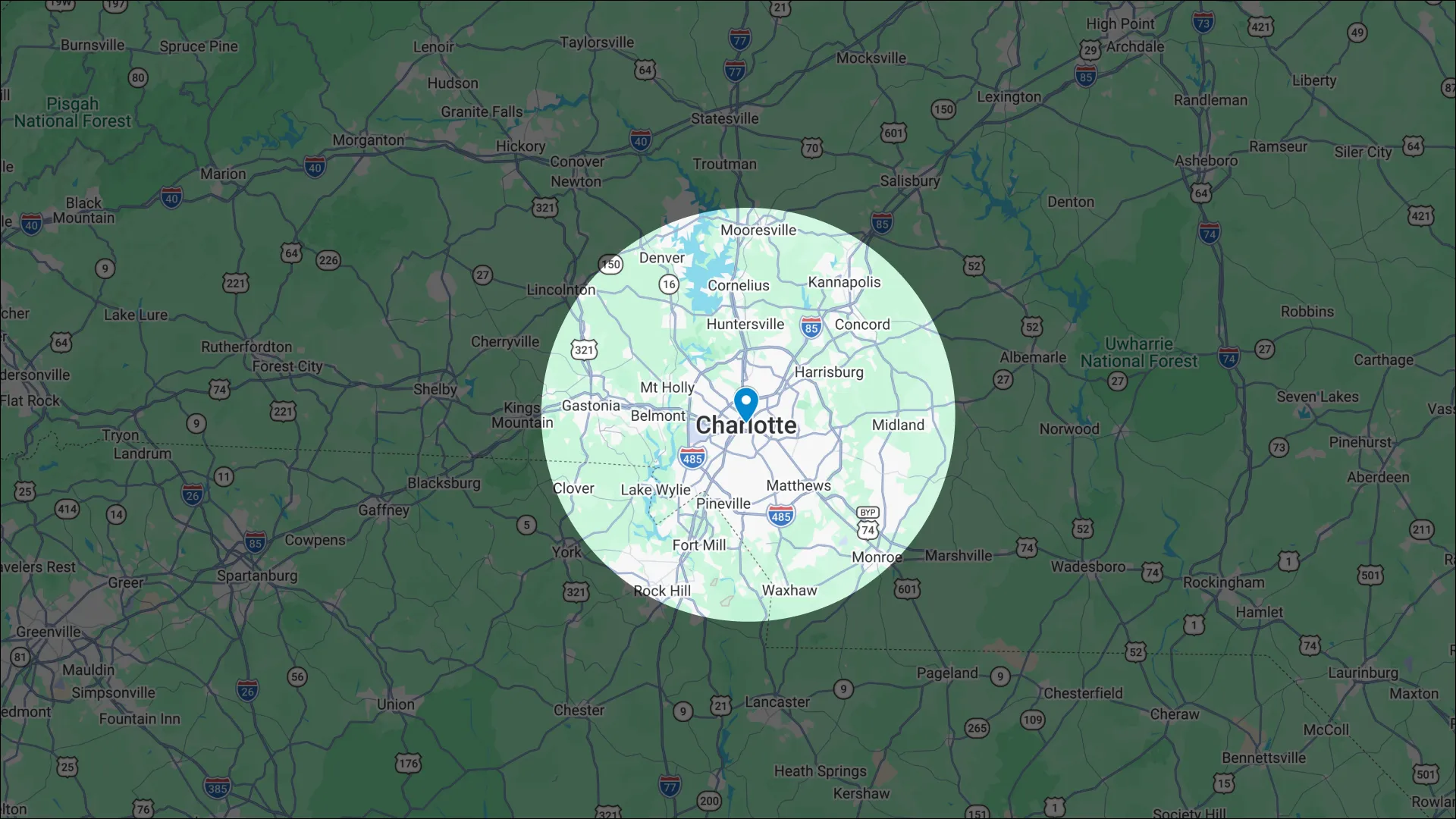 Map Form Full Width Frame charlotte nc